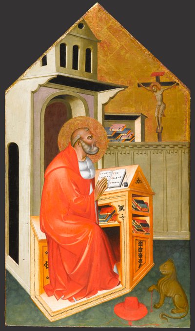 Sv. Jeroným ve své studii, kolem 1390-1400 od Master of San Jacopo a Mucciana